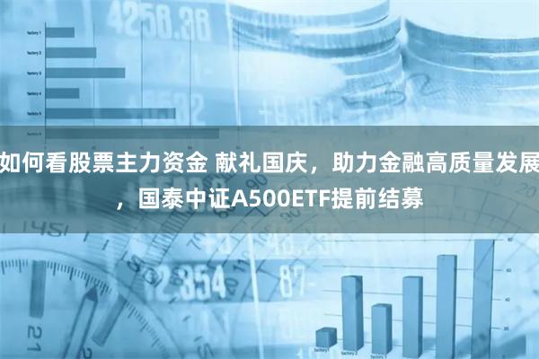 如何看股票主力资金 献礼国庆，助力金融高质量发展，国泰中证A500ETF提前结募
